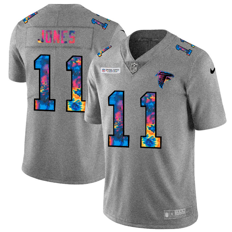NFL Atlanta Falcons #11 Julio Jones Men Nike MultiColor 2020  Crucial Catch  Jersey Grey->atlanta falcons->NFL Jersey